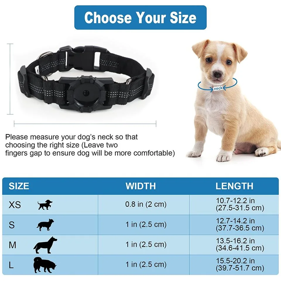 Pet High Quality Airtag Reflective Adjustable Nylon Custom Dog Collar Airtag Dog Collars Accessories Luxury