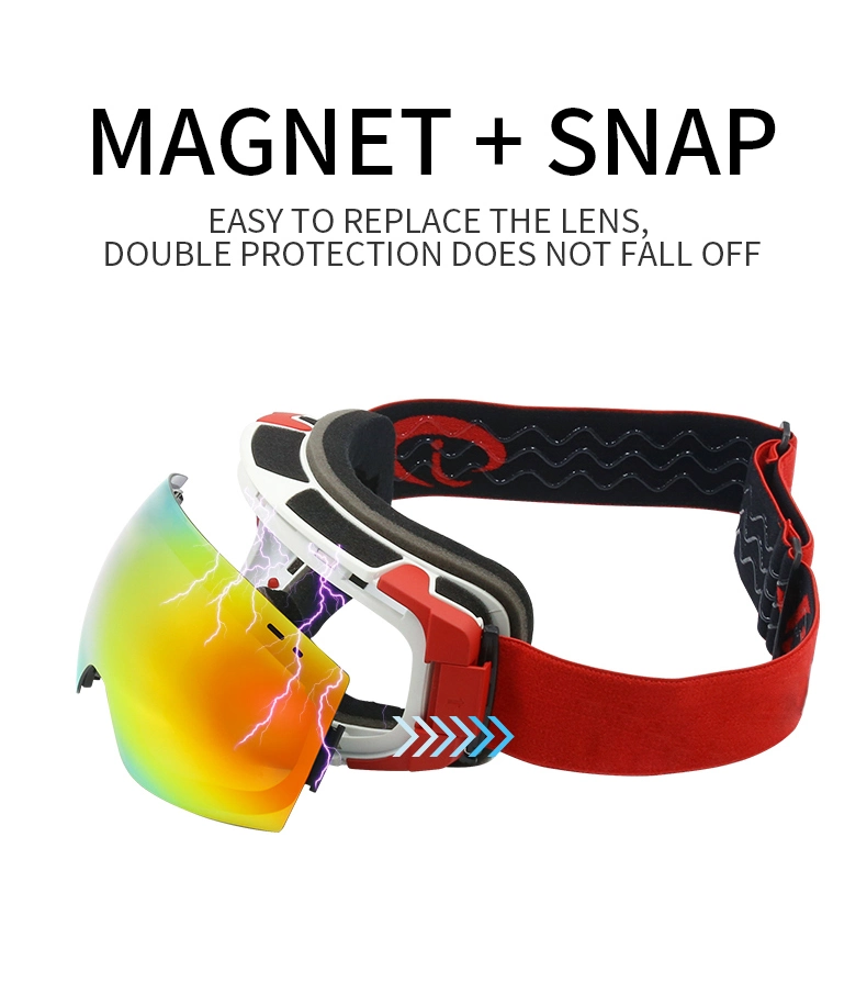 OEM/ODM Frameless Interchangeable Lens 100% Anti Fog Protection Snow/Ski/Skiing Goggles