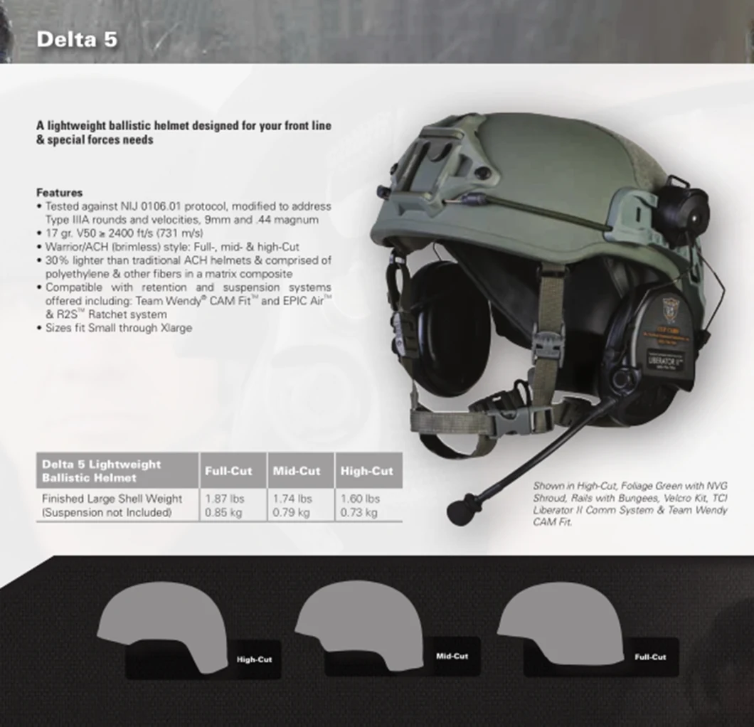 Fast Military Army Comfortable Level Iia Ballistic Bulletproof Helmet