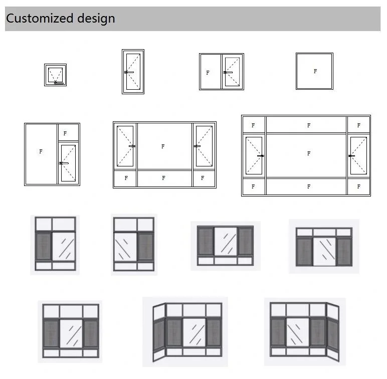 The Design Quality of Flat Open Aluminum Window, Bulletproof Glass Series