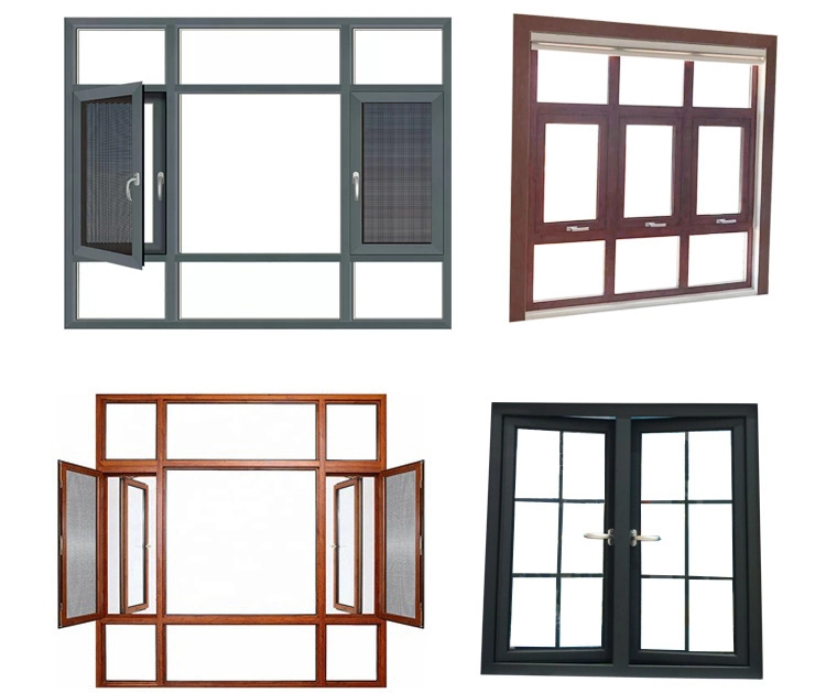 The Design Quality of Flat Open Aluminum Window, Bulletproof Glass Series