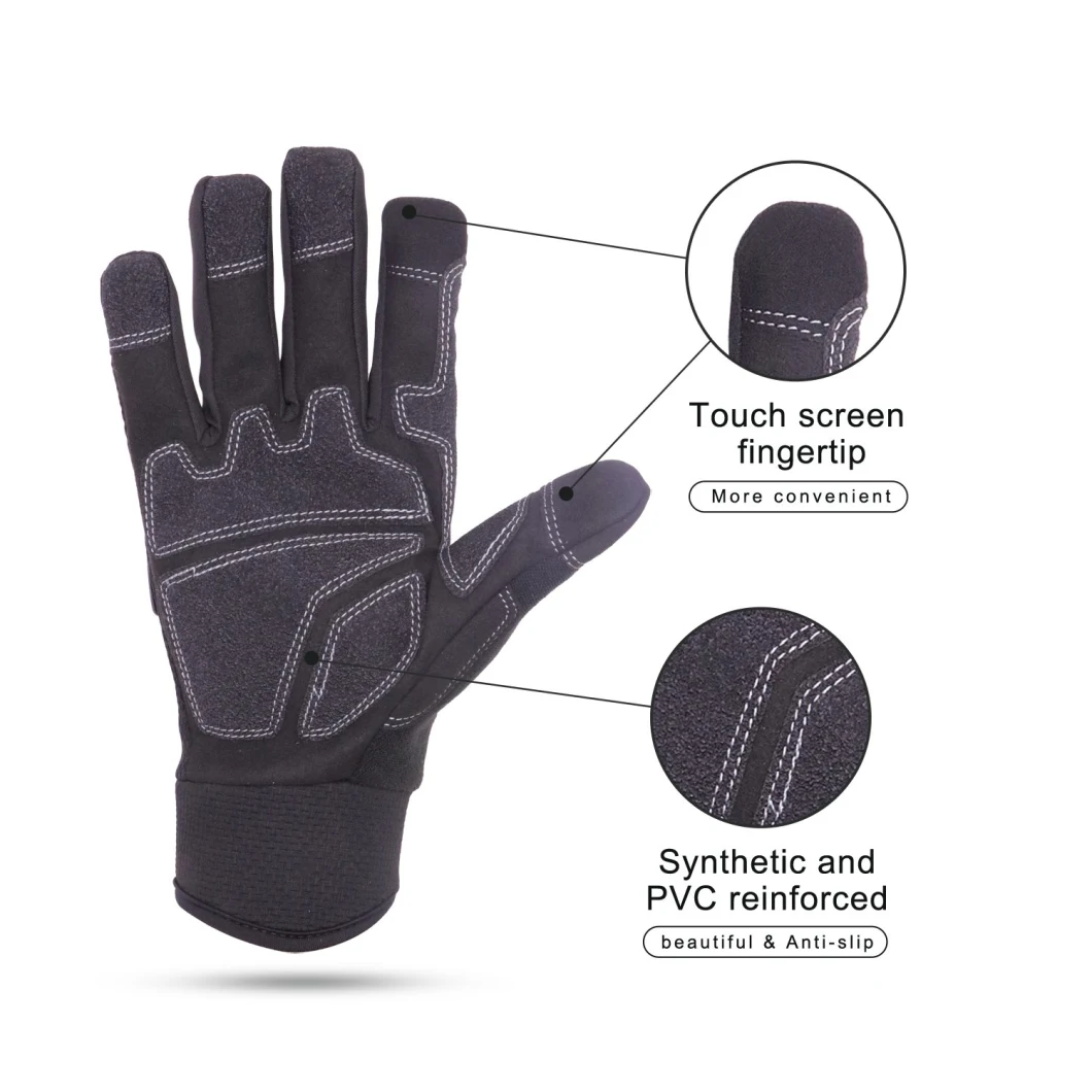 Pri Abrasion Resistant Synthetic Leather Touch Screen Gloves Impact Work Glove Mechanics Tactical Gloves
