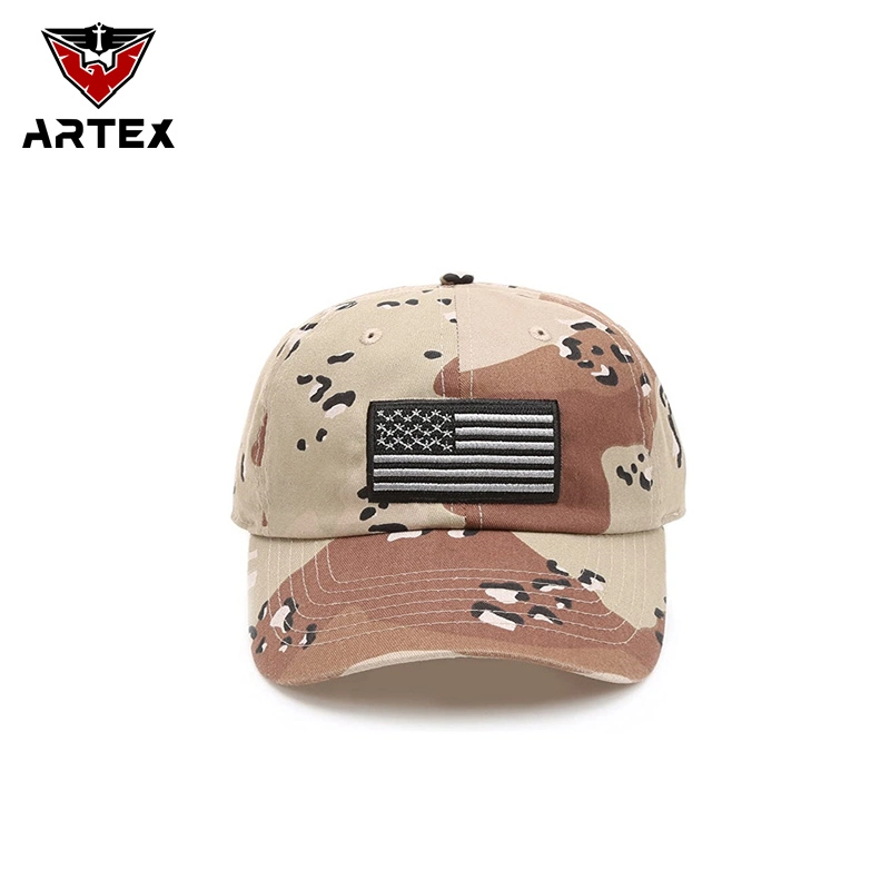 Custom Embroidered American Flag Baseball Cap with Metal Buckle Tactical Cap