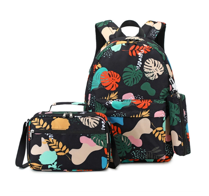 3 in 1 Fashion Children&prime; S School Bag Set Polyester Outdoor Hiking Hiking Backpack Wholesale Customized Printing Leisure Backpack.
