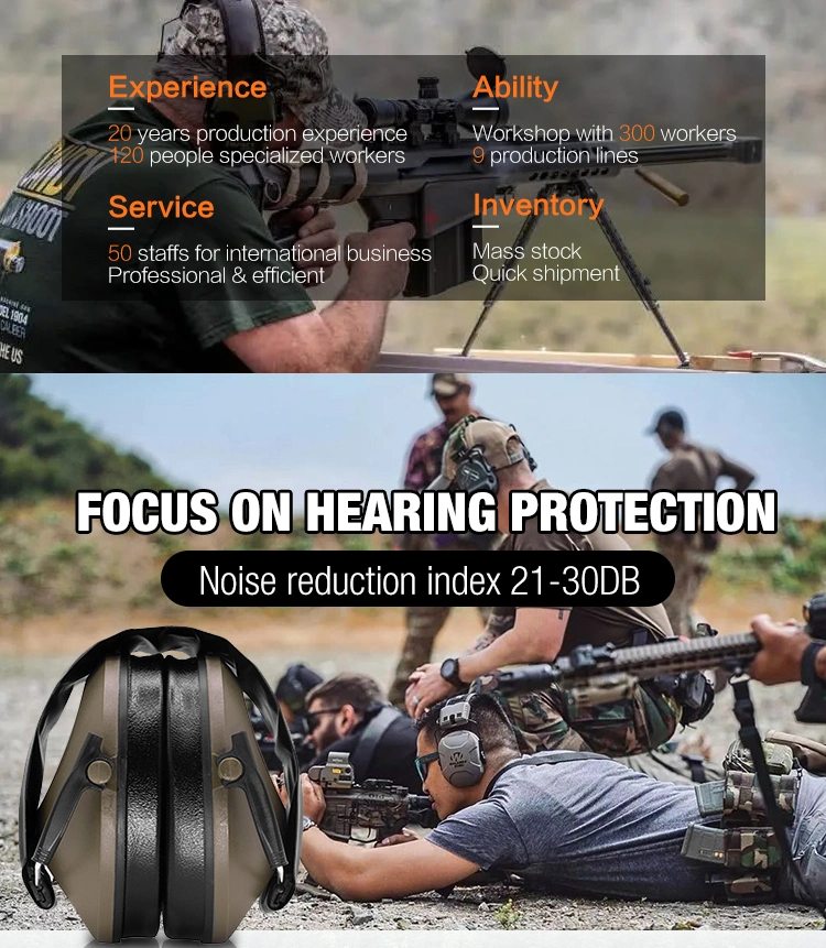 Professional Sound Amplifer Electronic Noise Reduction Tactical Headset Accessories Hunting Headphones for Shooting