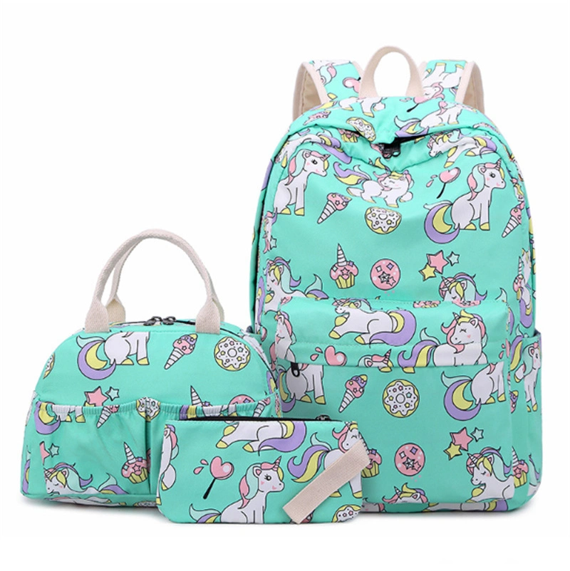 3 in 1 Fashion Children&prime; S School Bag Set Polyester Outdoor Hiking Hiking Backpack Wholesale Customized Printing Leisure Backpack.