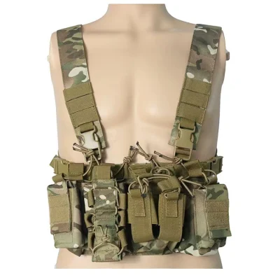 Molle Multicam Tactical Vest Multi-Pockets Recon Tactical Chest Vest Rig with Mag Pouches