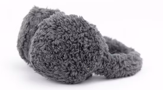 Childern Girls Woman Lady Cold Winter Outdoor Warm Lace Deco Fluffy Plush Black Faux Fur Earflap Flexible Retractable Earmuff